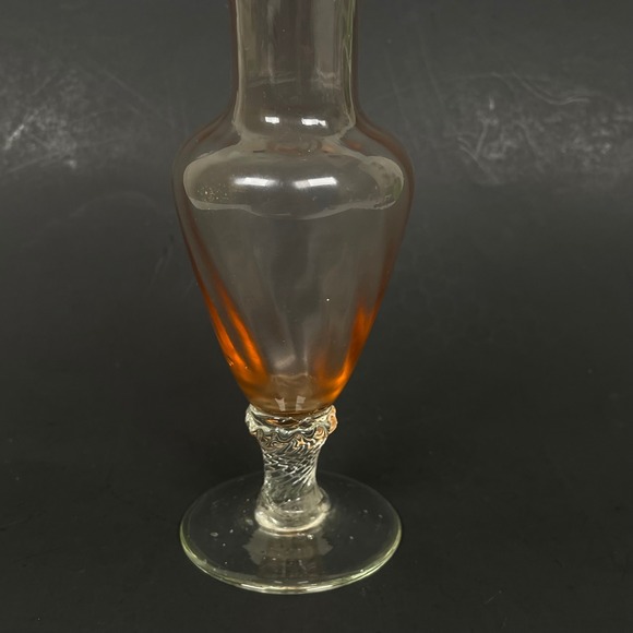 Vintage Pink Depression Glass Bud Vase Twisted Stem‎ Ruffled Trumpet Rim Small - Picture 3 of 8